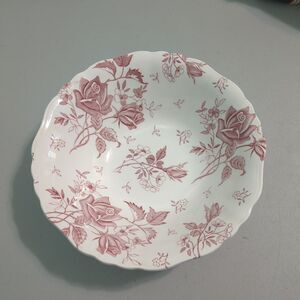 Tudor Roses Pink 8" Serving Bowl Pink Transferware Platter JG Meakin